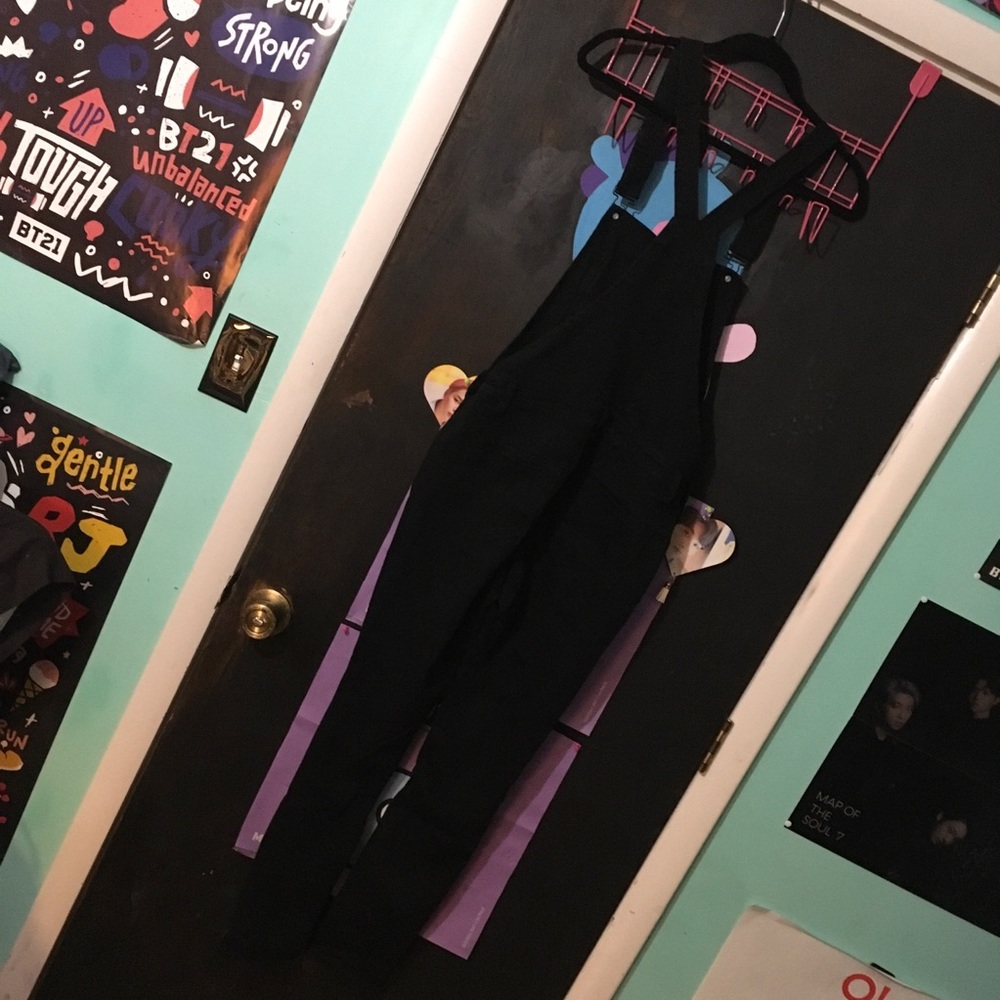 Black Ripped Overalls - Picture 2 of 3